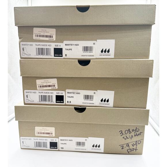 dolce vita Martey H2O Boots Taupe Suede Bootie VMARTEY0 Chunky Booties US 10 NEW - Picture 5 of 6